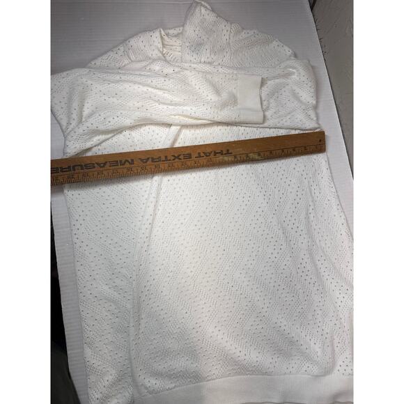 SIGRID OLSEN Studio Open Front Cardigan Sweater Ivory Open Knit Size XL - Picture 5 of 5